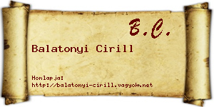 Balatonyi Cirill névjegykártya